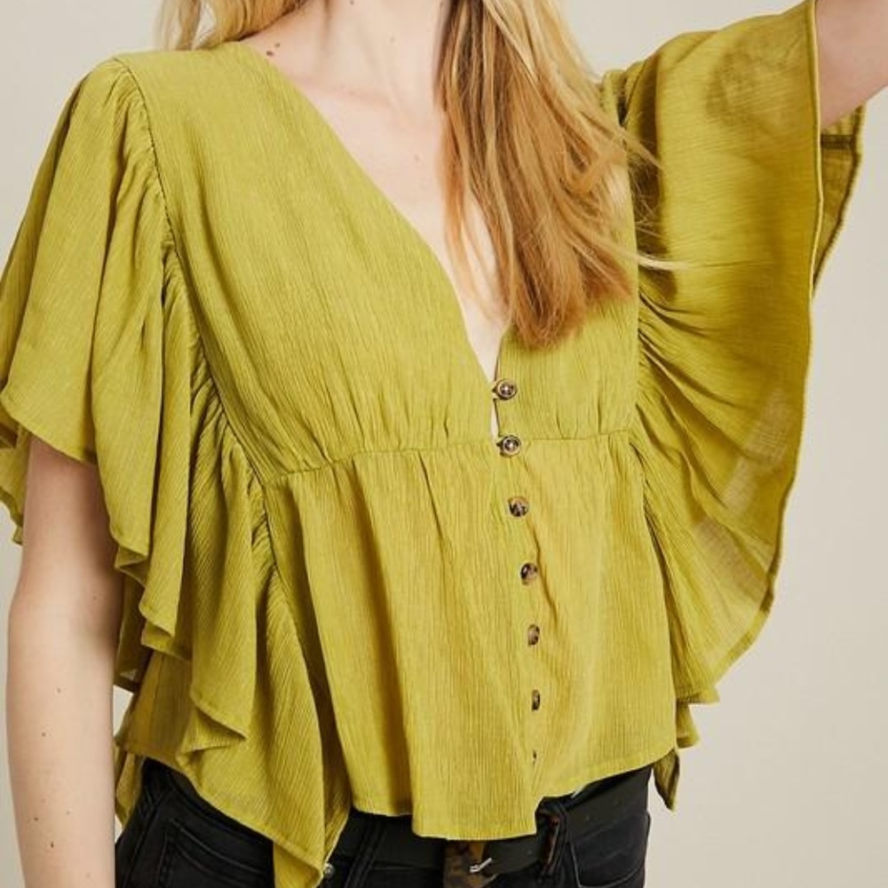 Flounce Button - Down Top